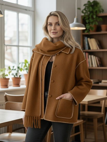 Atidu | Veste d’Apparat Femme avec Écharpe Chic et Confortable