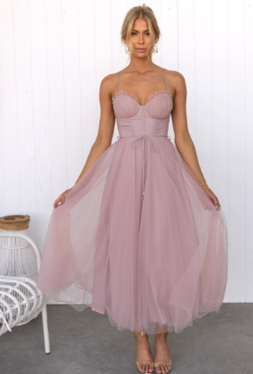 Aurene - Robe de soirée princesse moderne en mousseline de soie à bretelles