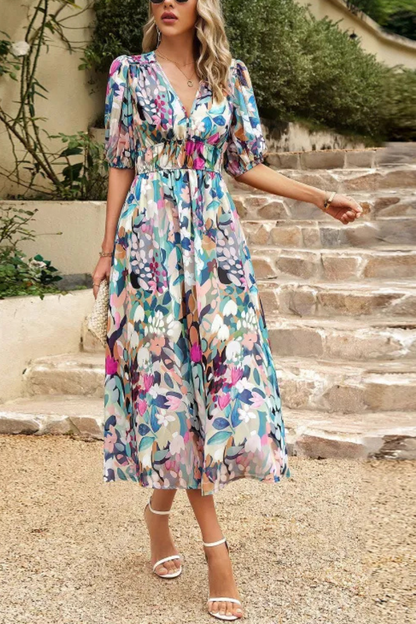 Auria | Robe à col en V Summer Temperament