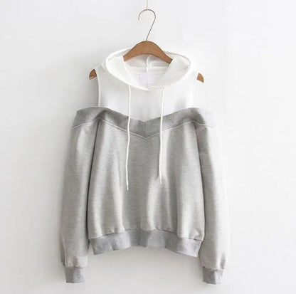 Pull à capuche sans bretelles pour femmes