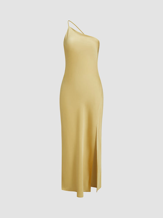 Robe longue de soirée avec fente dans le dos et fente à l'avant