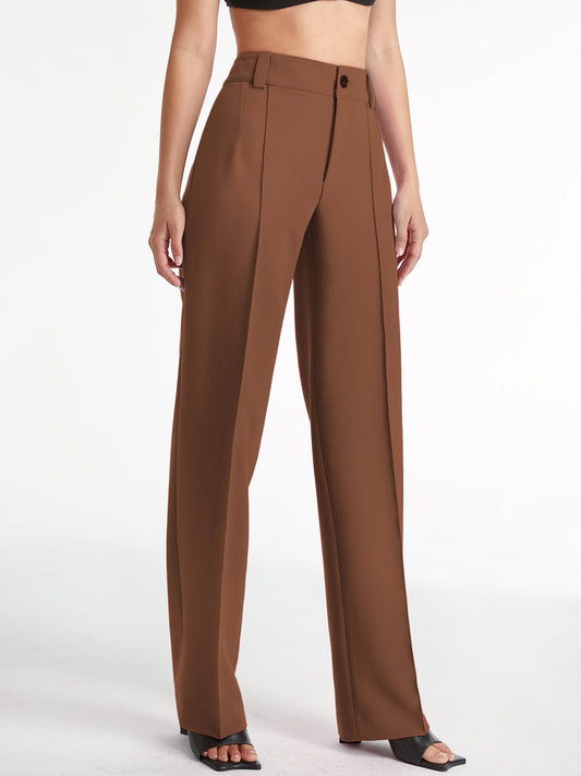 Pantalon plissé à taille haute