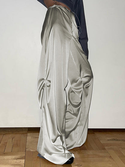 Pantalon large en satin surdimensionné