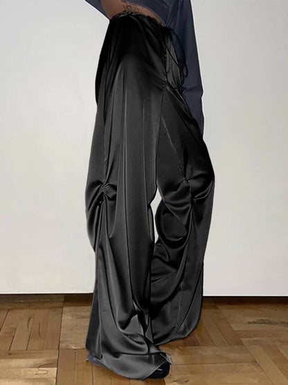 Pantalon large en satin surdimensionné