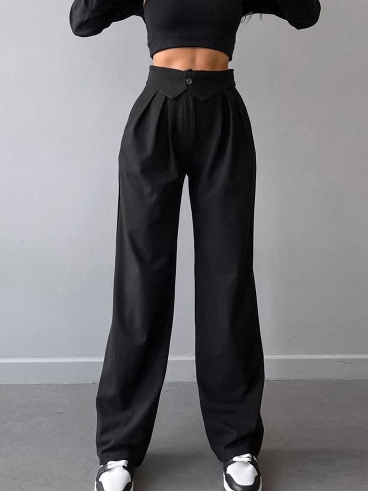Pantalon tendance de couleur cheville pour femme