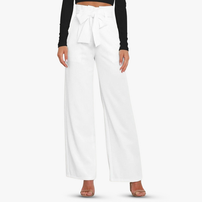 Pantalon large pour femme avec ceinture à nouer