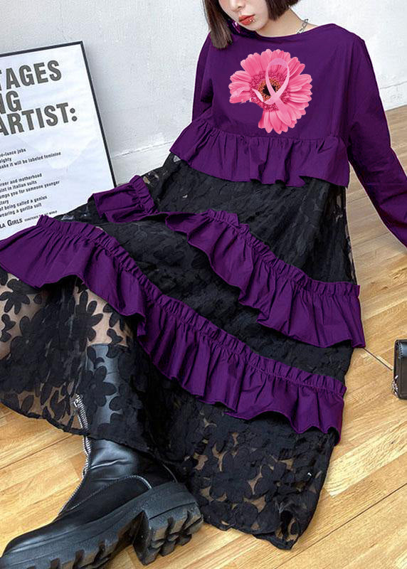 Beaute - Robes d'automne en dentelle avec volants