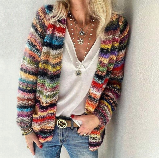 Ruth - veste souple en tricot multicolore