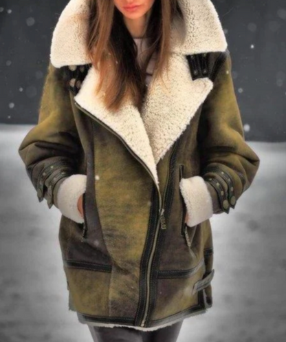 BONNY - Veste rembourrée en similicuir avec doublure chaude en peluche