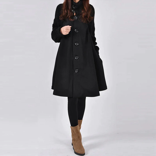 Eva | Manteau élégant noir pour femme