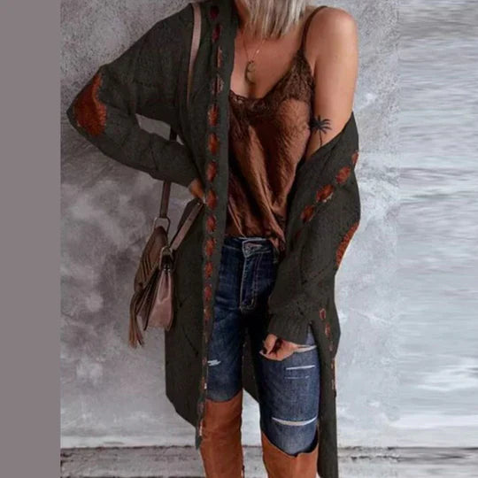 Laetitia - Veste en tricot à capuche à la mode