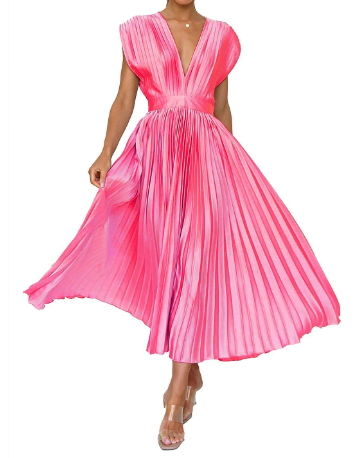 Bliss - Robe longue unie à manches courtes
