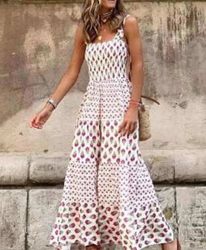 Bloom - Robe longue à imprimé bohème :