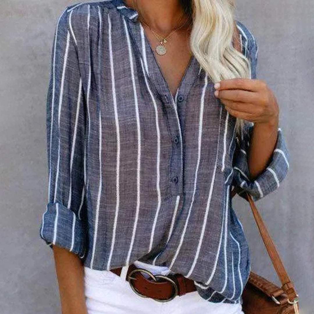 Chemisier rayé - Casual Chic - Aérien - Idéal pour le bureau et le week-end
