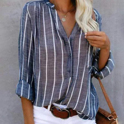 Chemisier rayé - Casual Chic - Aérien - Idéal pour le bureau et le week-end