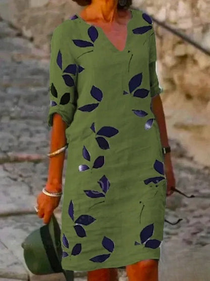 Blythe - Robe basique à demi-manches avec imprimé floral