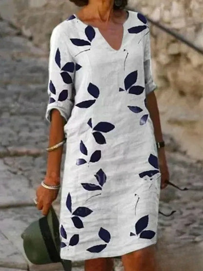 Blythe - Robe basique à demi-manches avec imprimé floral