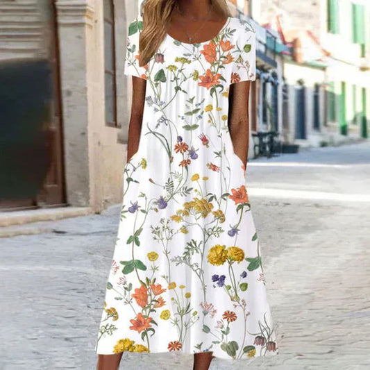 Heirich - Robe d'été à motif floral bohème