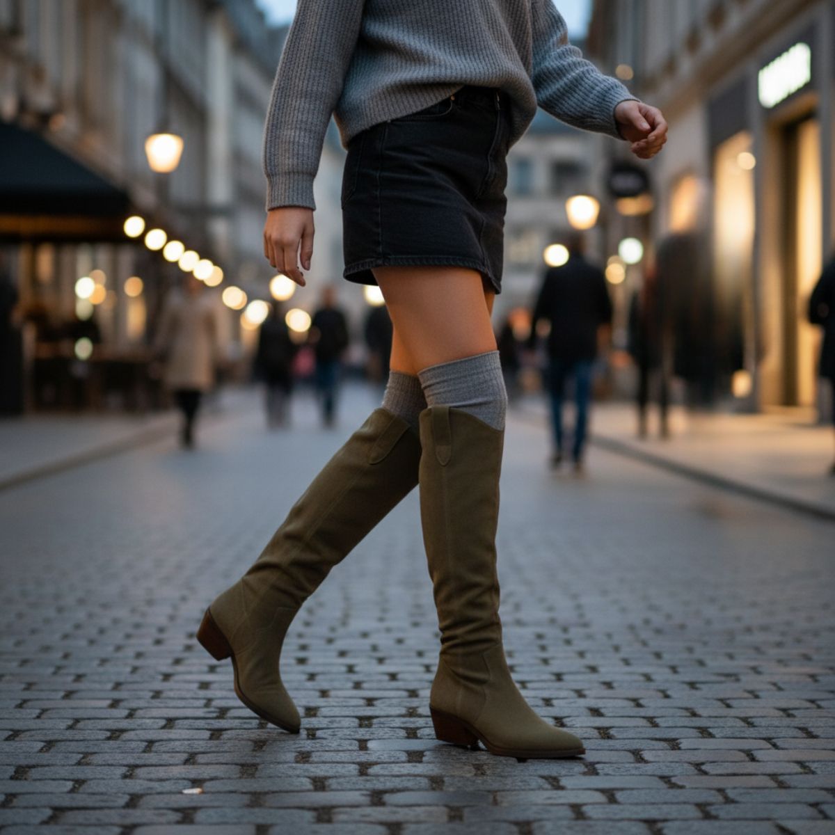 Clara – Bottes Noires Genou Femme | Classiques et Chic pour l’Hiver