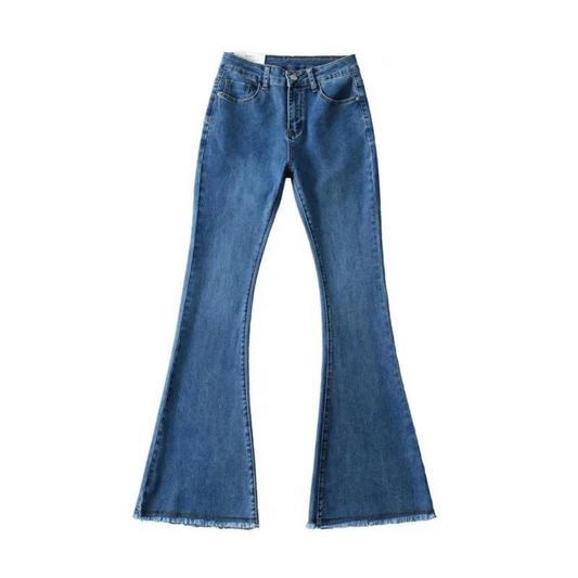 HELVI - Pantalon évasé taille haute pour femme