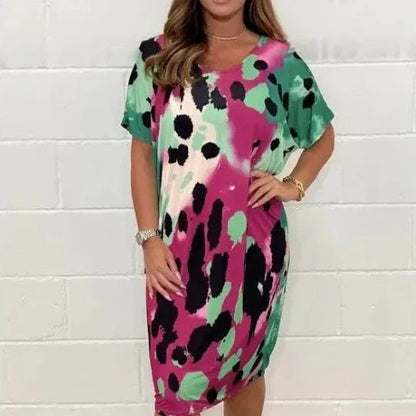 Cecile - Robe décontractée à imprimé léopard