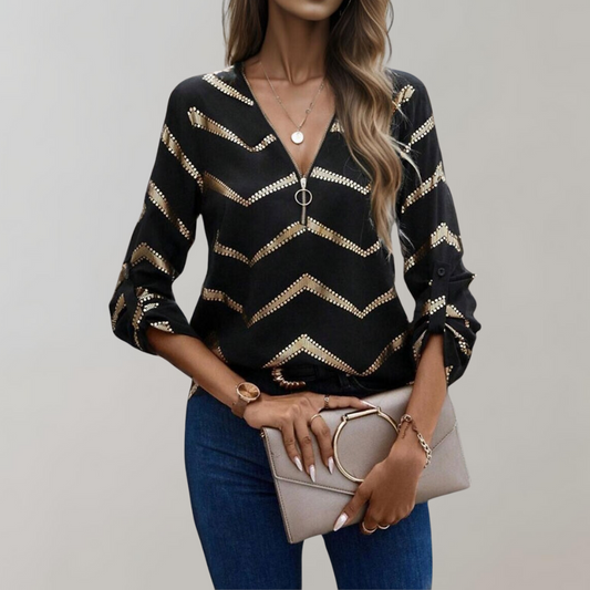 FAITH | Blouse zippée à la mode pour femmes