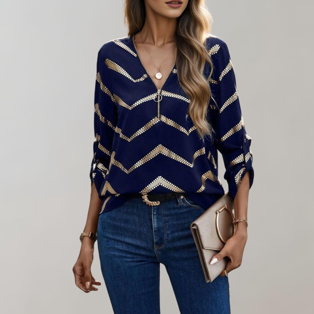 FAITH | Blouse zippée à la mode pour femmes