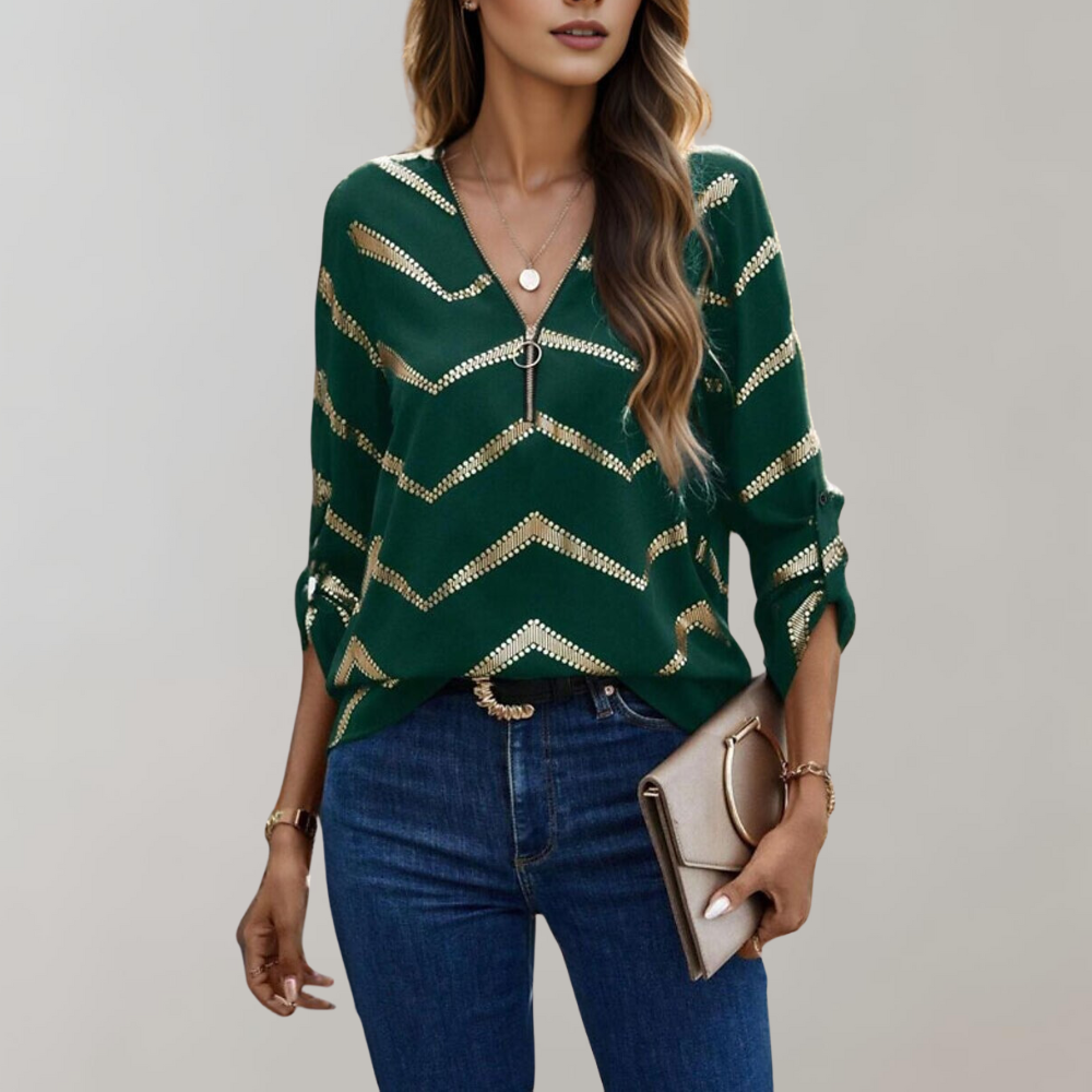 FAITH | Blouse zippée à la mode pour femmes