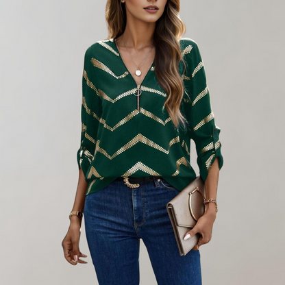 FAITH | Blouse zippée à la mode pour femmes