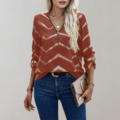 FAITH | Blouse zippée à la mode pour femmes