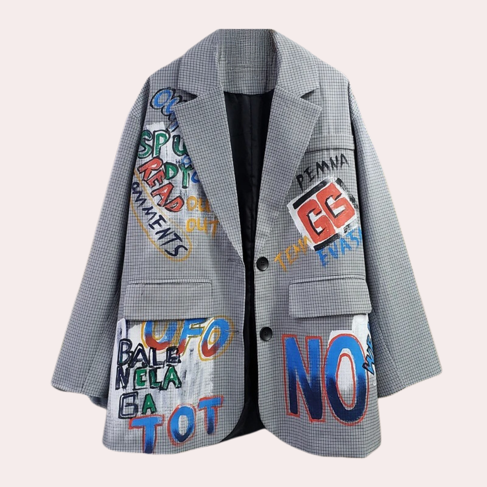 KATHY | Grand blazer de femme avec texte