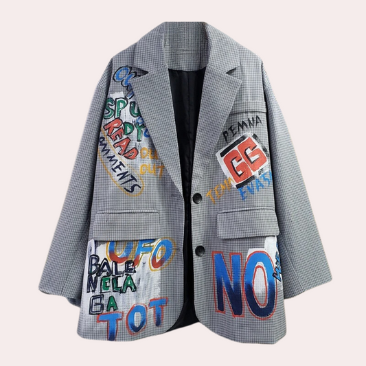KATHY | Grand blazer de femme avec texte
