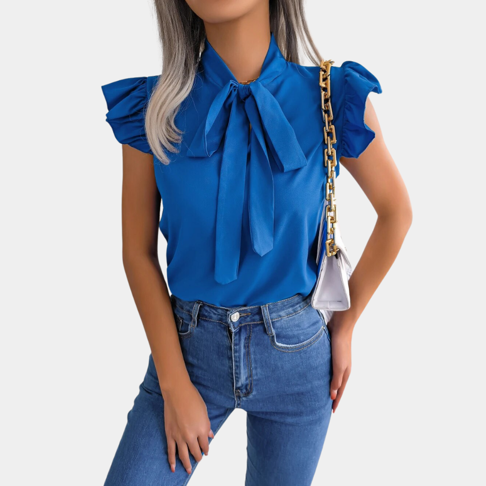 Gail - Chemisier d'été pour femme avec col à nœud