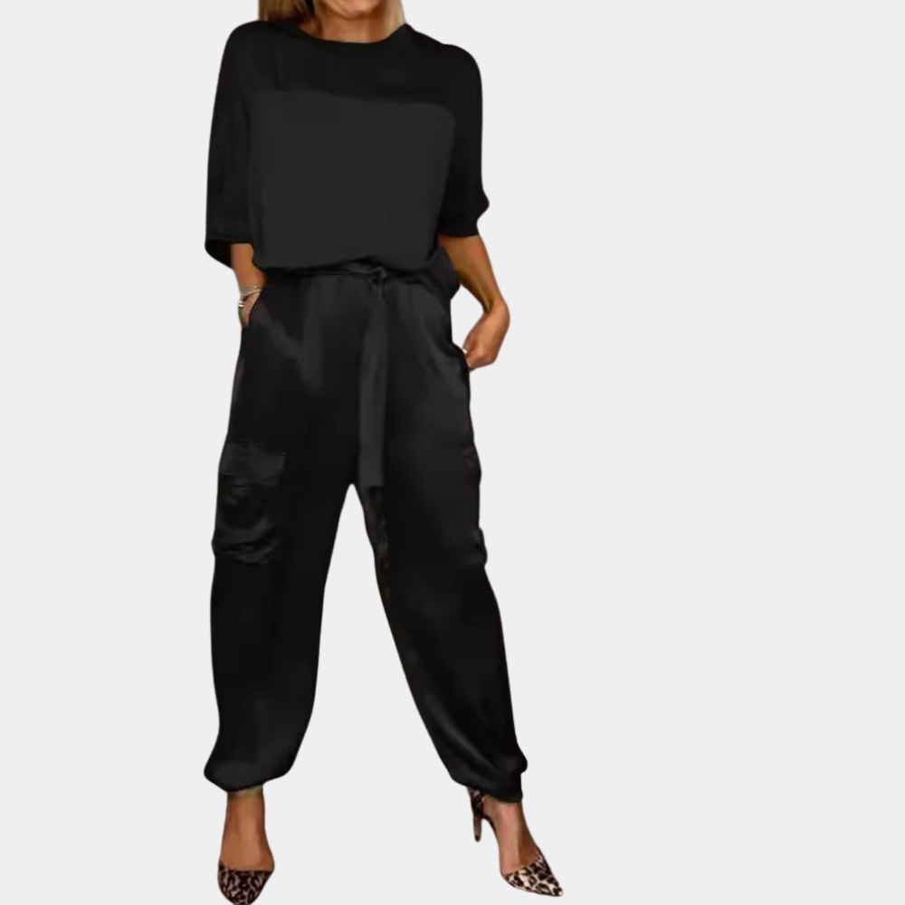 Danika - Ensemble élégant en satin chic [top + pantalon]
