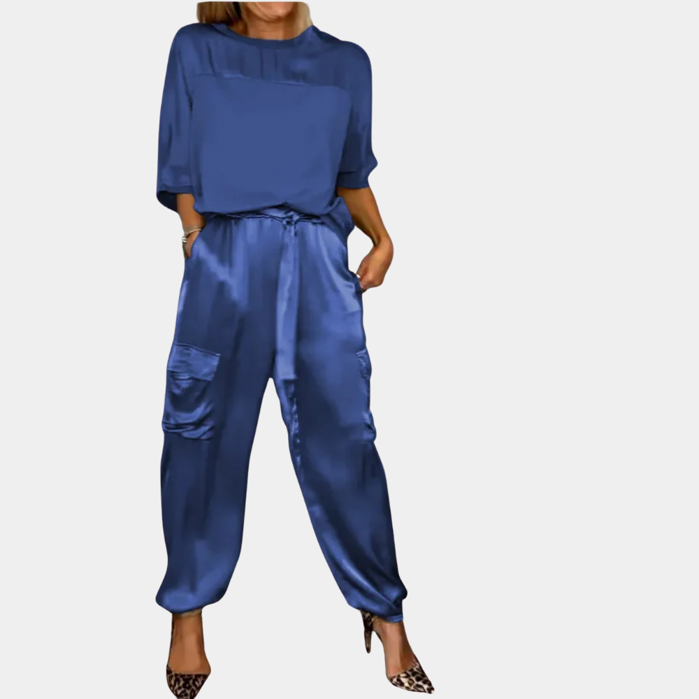 Danika - Ensemble élégant en satin chic [top + pantalon]