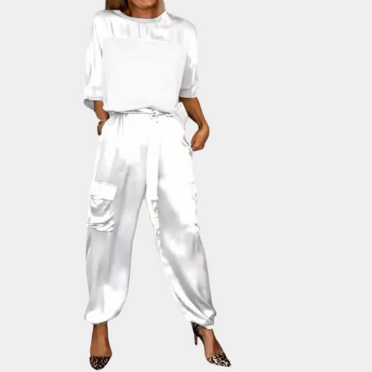 Danika - Ensemble élégant en satin chic [top + pantalon]