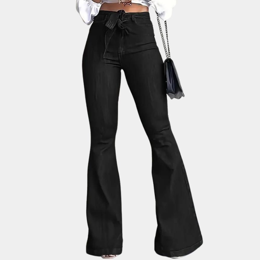 Pantalon évasé taille haute pour femme