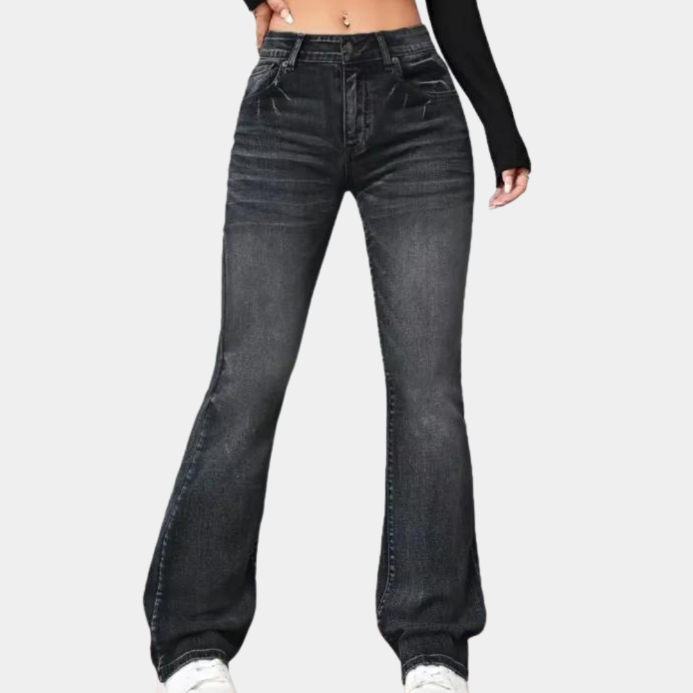 Delphine - pantalon taille haute évasé pour femme