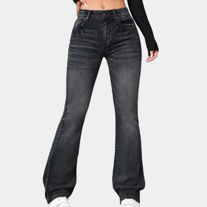 pantalons à taille haute et à jambes larges pour femmes