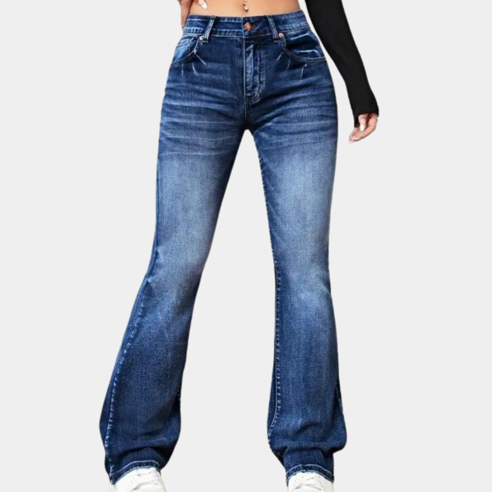 pantalons à taille haute et à jambes larges pour femmes