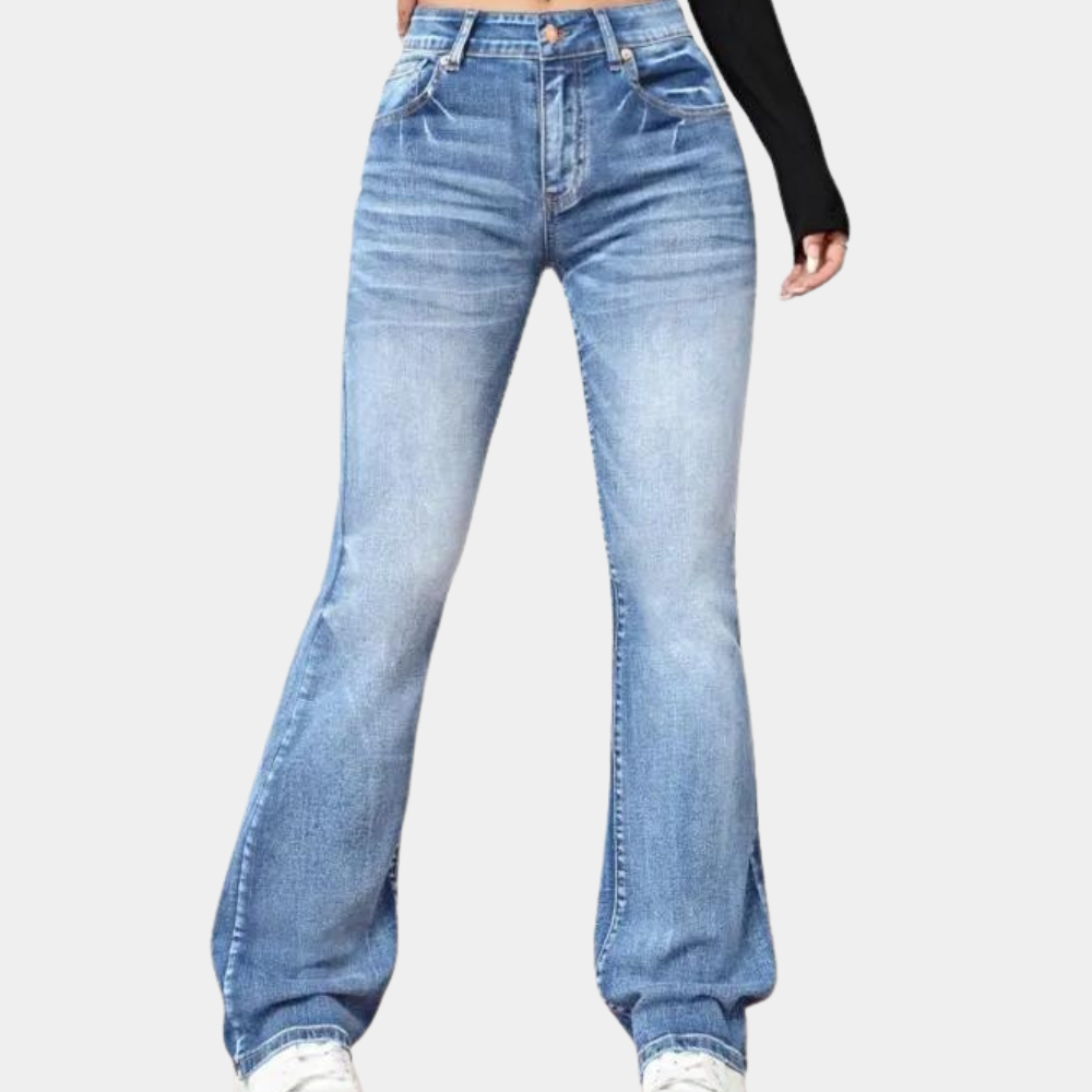 pantalons à taille haute et à jambes larges pour femmes
