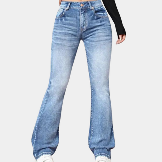 pantalons à taille haute et à jambes larges pour femmes
