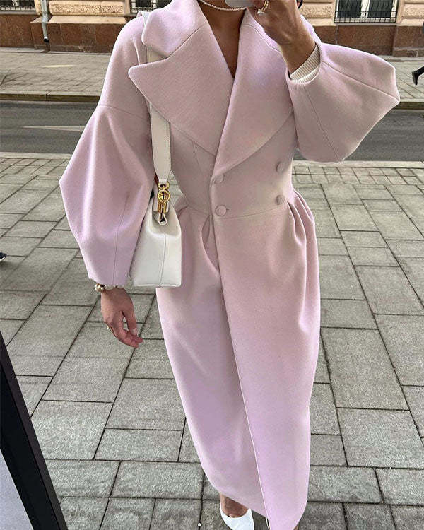 Retroluxe - manteau vintage en laine avec manches lanterne et revers