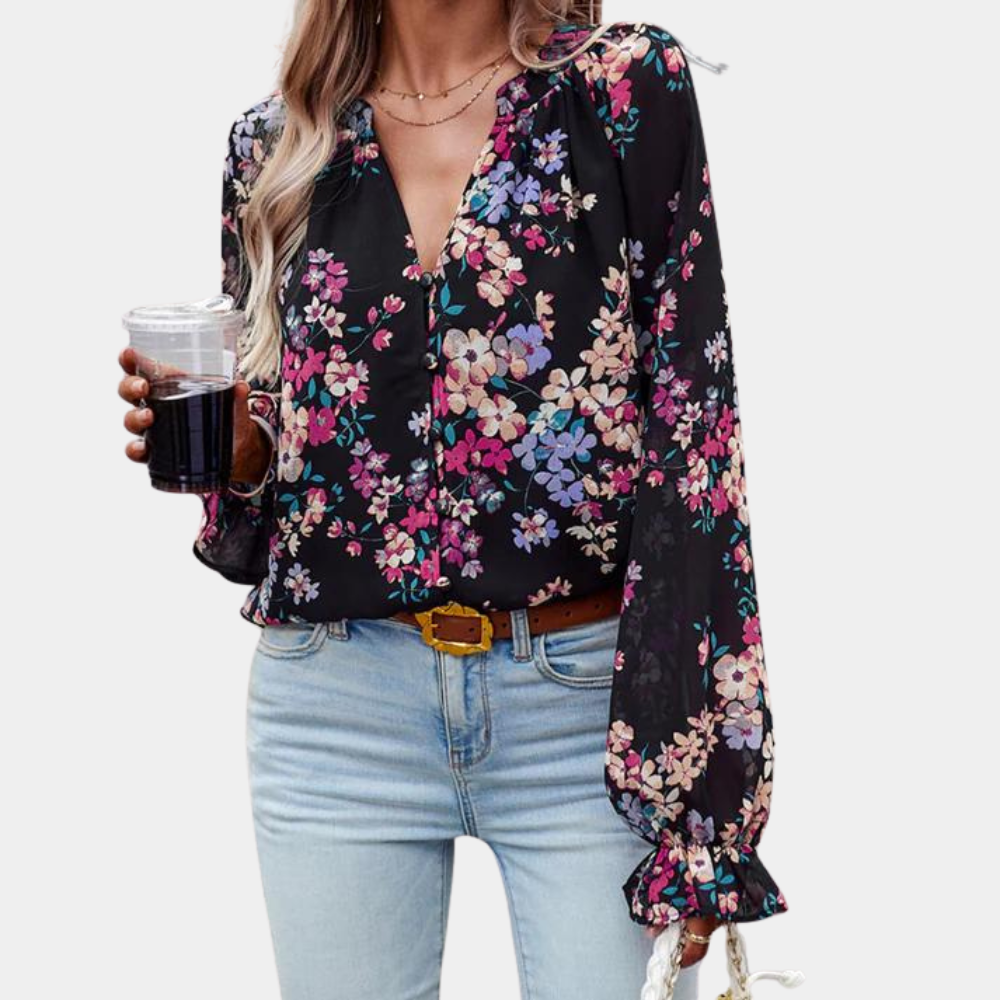 Chemisier élégant à fleurs pour femmes