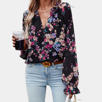 Chemisier élégant à fleurs pour femmes