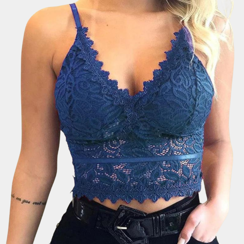 Christina - Top court en dentelle pour femme - Elégant et léger