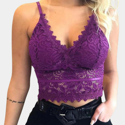 Christina - Top court en dentelle pour femme - Elégant et léger