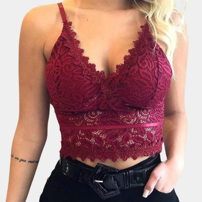 Christina - Top court en dentelle pour femme - Elégant et léger