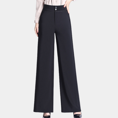 Pantalons élégants à taille haute et à jambes larges pour femmes