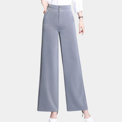 Pantalons élégants à taille haute et à jambes larges pour femmes